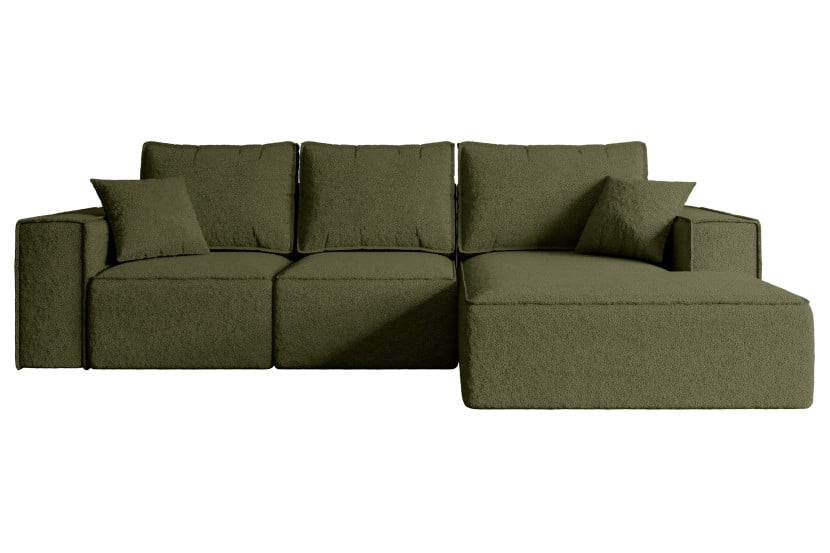 Narożnik z funkcją spania i pojemnikiem SERRA-L-S 266x161x87 cm Zielony 668542