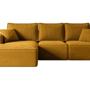Narożnik z funkcją spania i pojemnikiem SERRA-L-S 266x161x87 Musztardowy 668552 Narożnik z funkcją spania i pojemnikiem SERRA-L-S 266x161x87 Musztardowy 668552