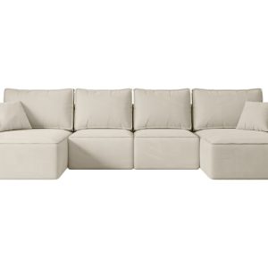 Narożnik z funkcją spania i pojemnikiem SIERRA-U-S 349x161x87 cm Beżowy 668784 Narożnik z funkcją spania i pojemnikiem SIERRA-U-S 349x161x87 cm Beżowy 668784
