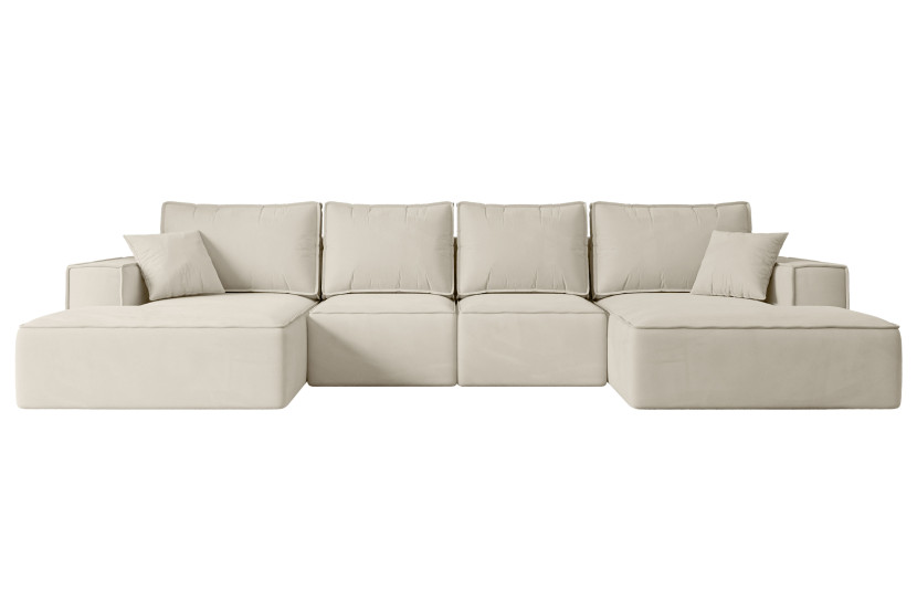 Narożnik z funkcją spania i pojemnikiem SIERRA-U-S 349x161x87 cm Beżowy 668784