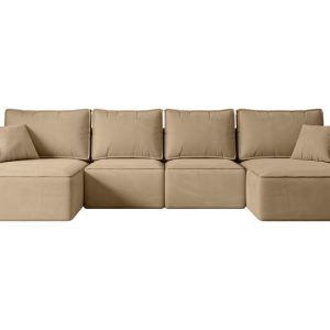 Narożnik z funkcją spania i pojemnikiem SIERRA-U-S 349x161x87 cm Beżowy 668800 Narożnik z funkcją spania i pojemnikiem SIERRA-U-S 349x161x87 cm Beżowy 668800