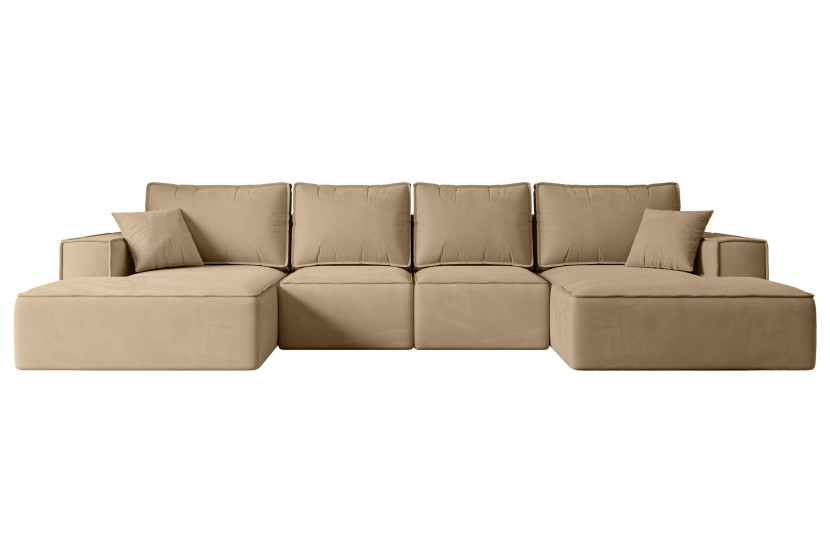 Narożnik z funkcją spania i pojemnikiem SIERRA-U-S 349x161x87 cm Beżowy 668800