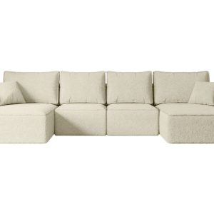 Narożnik z funkcją spania i pojemnikiem SIERRA-U-S 349x161x87 cm Beżowy 668808 Narożnik z funkcją spania i pojemnikiem SIERRA-U-S 349x161x87 cm Beżowy 668808
