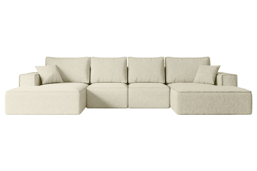 Narożnik z funkcją spania i pojemnikiem SIERRA-U-S 349x161x87 cm Beżowy 668808