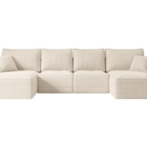 Narożnik z funkcją spania i pojemnikiem SIERRA-U-S 349x161x87 cm Beżowy 668759 Narożnik z funkcją spania i pojemnikiem SIERRA-U-S 349x161x87 cm Beżowy 668759
