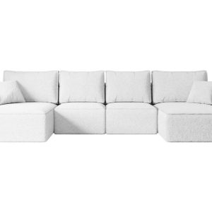 Narożnik z funkcją spania i pojemnikiem SIERRA-U-S 349x161x87 cm Biały 668810 Narożnik z funkcją spania i pojemnikiem SIERRA-U-S 349x161x87 cm Biały 668810