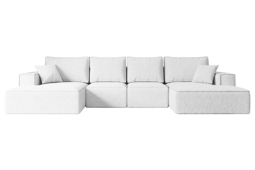 Narożnik z funkcją spania i pojemnikiem SIERRA-U-S 349x161x87 cm Biały 668810