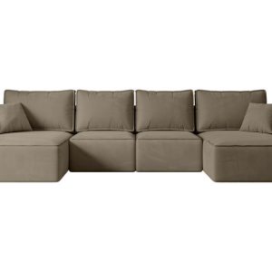 Narożnik z funkcją spania i pojemnikiem SIERRA-U-S 349x161x87 cm Brązowy 668773 Narożnik z funkcją spania i pojemnikiem SIERRA-U-S 349x161x87 cm Brązowy 668773