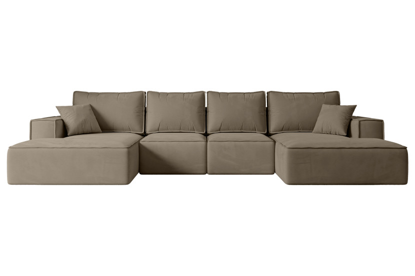 Narożnik z funkcją spania i pojemnikiem SIERRA-U-S 349x161x87 cm Brązowy 668773