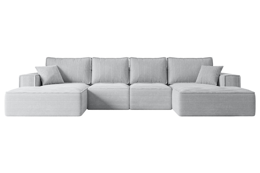 Narożnik z funkcją spania i pojemnikiem SIERRA-U-S 349x161x87 cm Szary 668789
