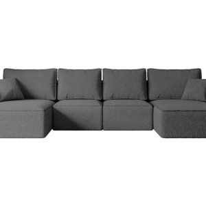 Narożnik z funkcją spania i pojemnikiem SIERRA-U-S 349x161x87 cm Szary 668778 Narożnik z funkcją spania i pojemnikiem SIERRA-U-S 349x161x87 cm Szary 668778