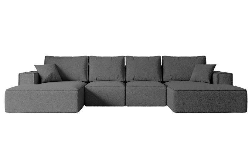 Narożnik z funkcją spania i pojemnikiem SIERRA-U-S 349x161x87 cm Szary 668778