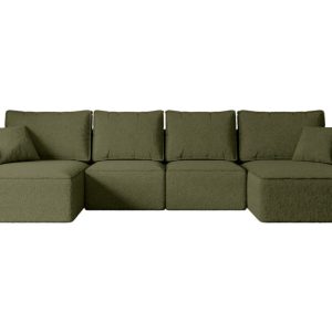 Narożnik z funkcją spania i pojemnikiem SIERRA-U-S 349x161x87 cm Zielony 668798 Narożnik z funkcją spania i pojemnikiem SIERRA-U-S 349x161x87 cm Zielony 668798