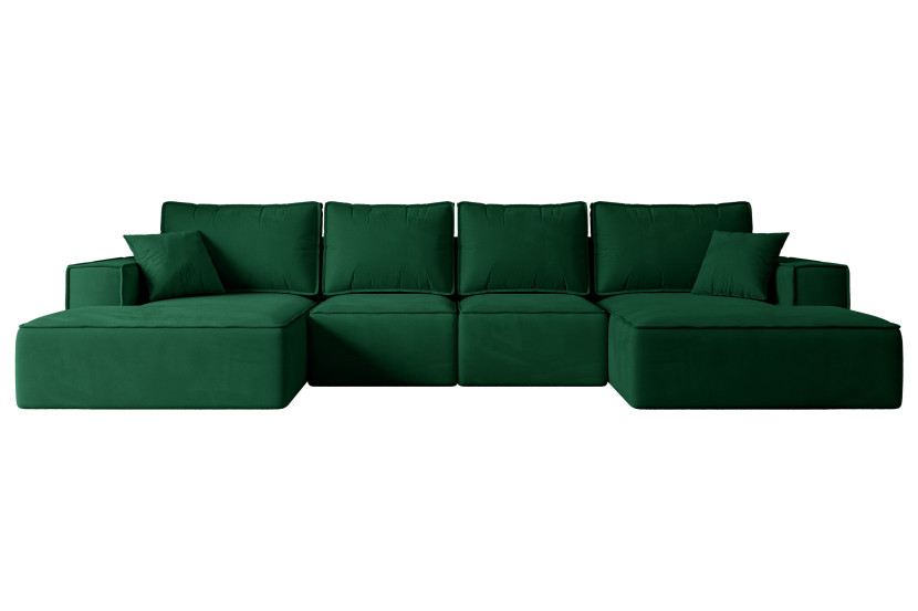 Narożnik z funkcją spania i pojemnikiem SIERRA-U-S 349x161x87 cm Zielony 668768