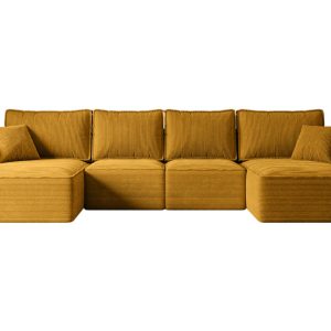 Narożnik z funkcją spania i pojemnikiem SIERRA-U-S 349x161x87 Musztardowy 668764 Narożnik z funkcją spania i pojemnikiem SIERRA-U-S 349x161x87 Musztardowy 668764
