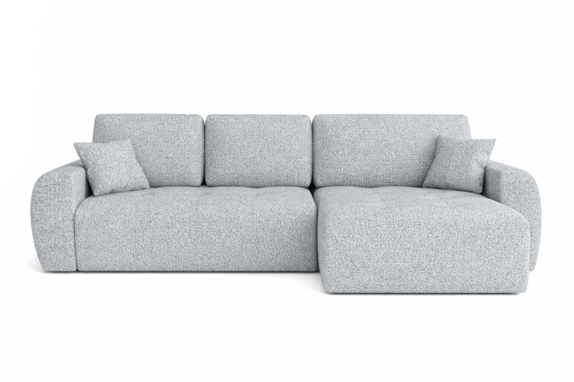 Narożnik z funkcją spania Ivo L, szenil Artico, Cement, Prawy 892601