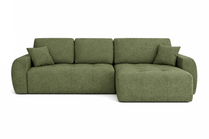 Narożnik z funkcją spania Ivo L, szenil Artico, Moss, Prawy 892609