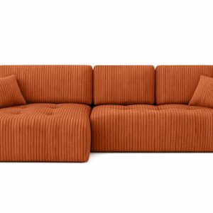 Narożnik z funkcją spania Ivo L, sztruks Poso, Miedziany, Lewy 892589 Narożnik z funkcją spania Ivo L, sztruks Poso, Miedziany, Lewy 892589