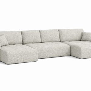 Narożnik z funkcją spania IVO U XL, tkanina szenilowa Artico, Nata 902708 Narożnik z funkcją spania IVO U XL, tkanina szenilowa Artico, Nata 902708