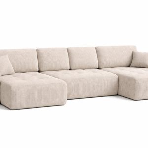 Narożnik z funkcją spania IVO U XL, tkanina sztruksowa Poso, Beżowy 902701 Narożnik z funkcją spania IVO U XL, tkanina sztruksowa Poso, Beżowy 902701