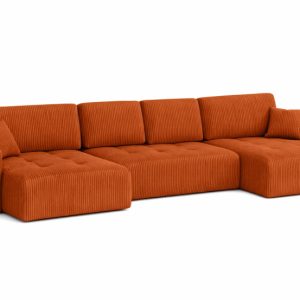 Narożnik z funkcją spania IVO U XL, tkanina sztruksowa Poso, Miedziany 902693 Narożnik z funkcją spania IVO U XL, tkanina sztruksowa Poso, Miedziany 902693