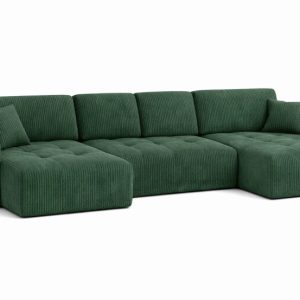 Narożnik z funkcją spania IVO U XL, tkanina sztruksowa Poso, Zielony 902702 Narożnik z funkcją spania IVO U XL, tkanina sztruksowa Poso, Zielony 902702