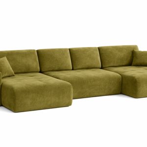 Narożnik z funkcją spania IVO U XL, tkanina welurowa Salvador, Oliwkowy 902695 Narożnik z funkcją spania IVO U XL, tkanina welurowa Salvador, Oliwkowy 902695