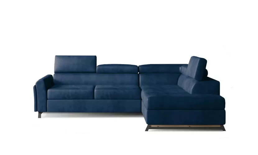 Narożnik z funkcją spania KAIROS VELVET granatowy prawy 834106
