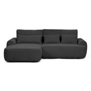 Narożnik z funkcją spania lewostronny OLIVER – czarny BOUCLE 950799