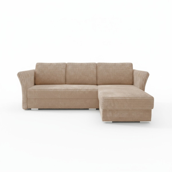 Narożnik z funkcją spania Merino uniwersalny z pojemnikiem beżowy 1048489