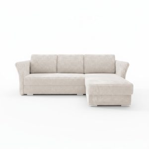 Narożnik z funkcją spania Merino uniwersalny z pojemnikiem kremowy 1048480 Narożnik z funkcją spania Merino uniwersalny z pojemnikiem kremowy 1048480