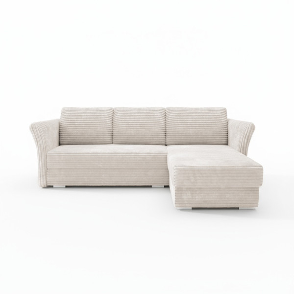 Narożnik z funkcją spania Merino uniwersalny z pojemnikiem kremowy 1048480