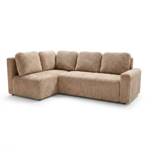 Narożnik z funkcją spania Nesso L lewy beżowy sztruks 927652 Narożnik z funkcją spania Nesso L lewy beżowy sztruks 927652