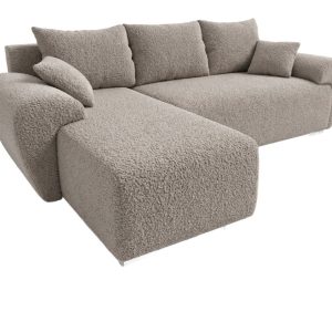 Narożnik z funkcją spania Nesto Lewy Boucle Beżowy Rogówka rozkładana 1037516 Narożnik z funkcją spania Nesto Lewy Boucle Beżowy Rogówka rozkładana 1037516