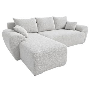 Narożnik z funkcją spania Nesto Lewy Boucle Szary Rogówka rozkładana 1037471 Narożnik z funkcją spania Nesto Lewy Boucle Szary Rogówka rozkładana 1037471