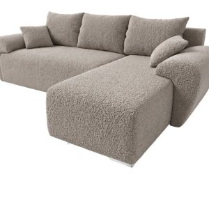Narożnik z funkcją spania Nesto Prawy Boucle Beżowy Rogówka rozkładana 1037504 Narożnik z funkcją spania Nesto Prawy Boucle Beżowy Rogówka rozkładana 1037504