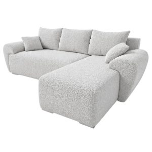 Narożnik z funkcją spania Nesto Prawy Boucle Szary Rogówka rozkładana 1037488 Narożnik z funkcją spania Nesto Prawy Boucle Szary Rogówka rozkładana 1037488