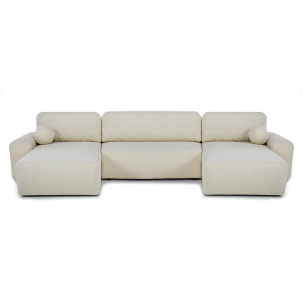Narożnik z funkcją spania NOEL U - beżowy BOUCLE 957859