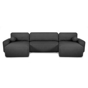 Narożnik z funkcją spania NOEL U – czarny BOUCLE 957858 Narożnik z funkcją spania NOEL U – czarny BOUCLE 957858
