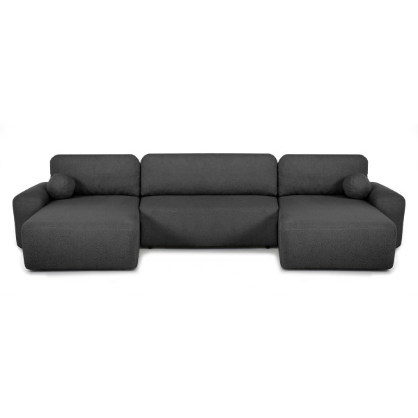 Narożnik z funkcją spania NOEL U - czarny BOUCLE 957858