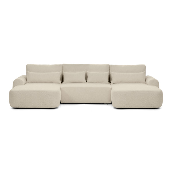Narożnik z funkcją spania OLIVER U - beżowy BOUCLE 957861