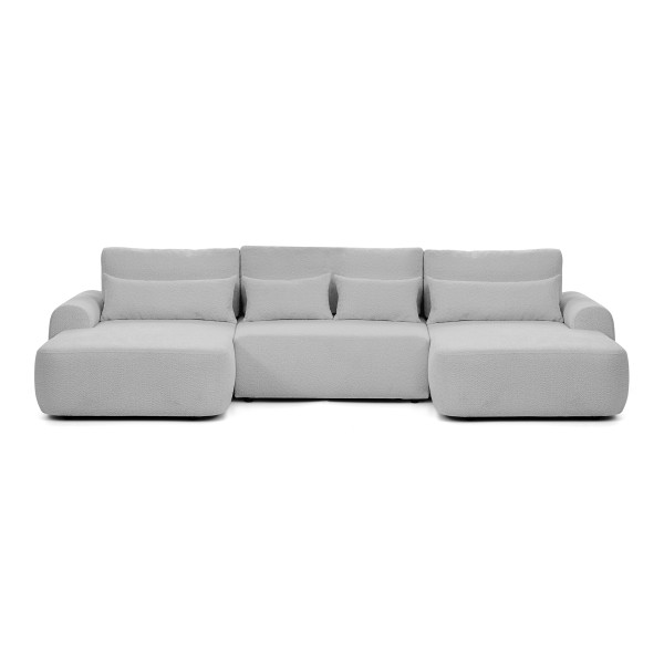 Narożnik z funkcją spania OLIVER U - szary BOUCLE 957857