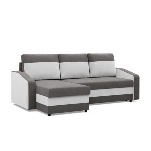 Narożnik z funkcją spania, Pojemniki, Leżanka, Kolor Szary 516342 Narożnik z funkcją spania, Pojemniki, Leżanka, Kolor Szary 516342
