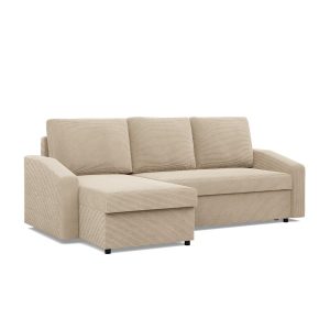 Narożnik z funkcją spania, Rozkładany, Bonell, Pojemniki, Kolor Beżowy 516562 Narożnik z funkcją spania, Rozkładany, Bonell, Pojemniki, Kolor Beżowy 516562