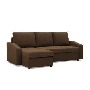 Narożnik z funkcją spania, Rozkładany, Bonell, Pojemniki, Kolor Brązowy 516557 Narożnik z funkcją spania, Rozkładany, Bonell, Pojemniki, Kolor Brązowy 516557