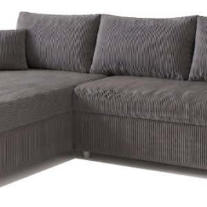 Narożnik z Funkcją Spania Rozkładany do Salonu Mimos Sztruks Szary 1084257 Narożnik z Funkcją Spania Rozkładany do Salonu Mimos Sztruks Szary 1084257