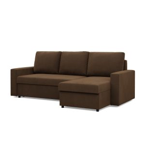 Narożnik z funkcją spania, Rozkładany, Pojemniki, Kolor Brązowy 516514 Narożnik z funkcją spania, Rozkładany, Pojemniki, Kolor Brązowy 516514