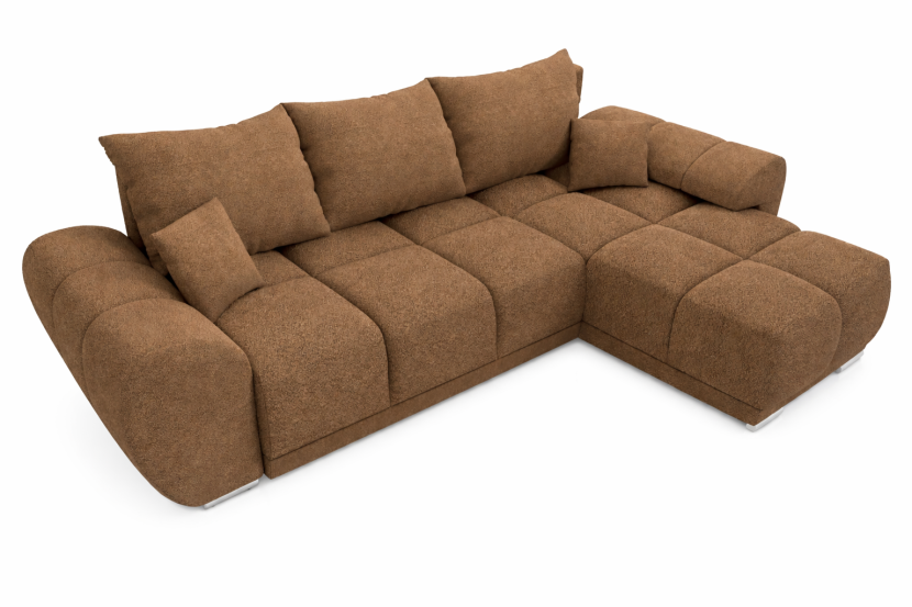 Narożnik z funkcją spania rozkładany rogówka Honey Boucle Cappuccino 1003830