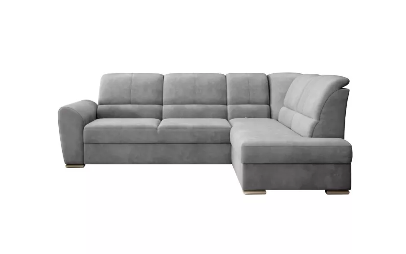 Narożnik z funkcją spania SIBER VELVET jasnoszary prawy 825413