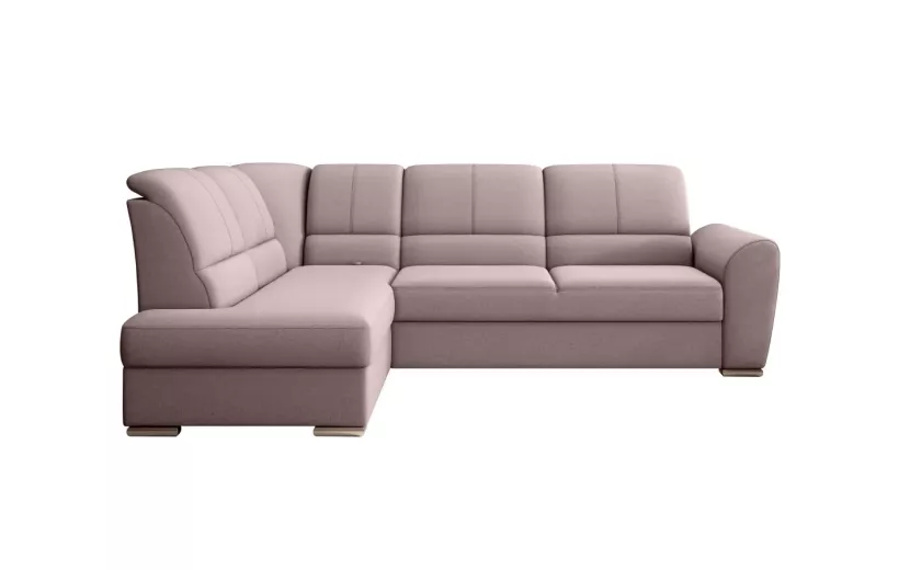 Narożnik z funkcją spania SIBER VELVET różowy lewy 825403